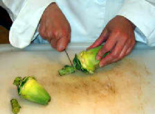 artichokes preparing clean 03